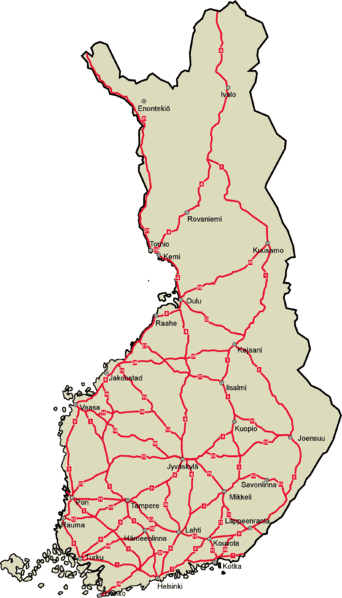 Sieć autostrad w Finlandii